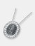 Sterling Silver Black and Clear Cubic Zirconia Vintage Necklace