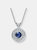Sterling Silver Blue Cubic Zirconia Round Necklace - Blue