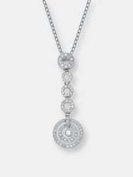 Sterling Silver Circles Cubic Zirconia Accent Pendant Necklace - Silver