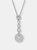 Sterling Silver Circles Cubic Zirconia Accent Pendant Necklace - Silver