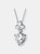Sterling Silver Clear Cubic Zirconia Accent Heart Shaped Pendant Necklace
