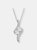 Sterling Silver Clear Cubic Zirconia Accent Pendant Necklace - Clear