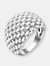 Sterling Silver Clear Cubic Zirconia Cluster Dome Ring - Sterling Silver