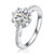  Sterling Silver Clear Cubic Zirconia Solitairie - White