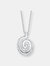 Sterling Silver Clear Cubic Zirconia Swirl Necklace - Silver