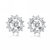 Sterling Silver Clear Or Gold Plated Cubic Zirconia Wreath Earrings - White Gold