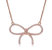 Sterling Silver Colored Cubic Zirconia Ribbon Necklace - Rose