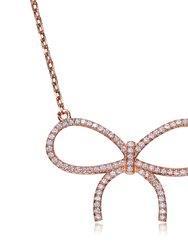 Sterling Silver Colored Cubic Zirconia Ribbon Necklace