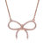 Sterling Silver Colored Cubic Zirconia Ribbon Necklace - Rose