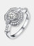 Sterling Silver Cubic Zirconia Accent Modern Engagement Ring - Grey