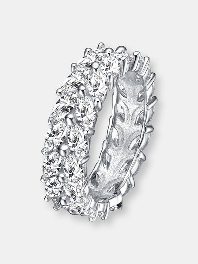 Genevive Sterling Silver Cubic Zirconia Band Ring product