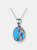 Sterling Silver Cubic Zirconia Blue Stone Vine Necklace