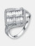 Sterling Silver Cubic Zirconia Cluster Engagement Ring - Sterling Silver