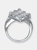 Sterling Silver Cubic Zirconia Cluster Engagement Ring