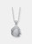 Sterling Silver Cubic Zirconia Dangling Pendant Necklace - Silver