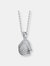 Sterling Silver Cubic Zirconia Dangling Pendant Necklace