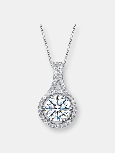 Genevive Sterling Silver Cubic Zirconia Drop Pendant Necklace product