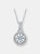 Sterling Silver Cubic Zirconia Drop Pendant Necklace - Silver