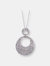 Sterling Silver Cubic Zirconia Dual Circle Pendant - Silver