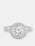 Sterling Silver Cubic Zirconia Engagement Ring - Sterling silver