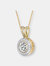 Sterling Silver Cubic Zirconia Gold Platedround Necklace