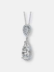 Sterling Silver Cubic Zirconia Halo Necklace