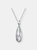 Sterling Silver Cubic Zirconia Oval Swirl Necklace