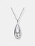Sterling Silver Cubic Zirconia Oval Swirl Necklace - Silver