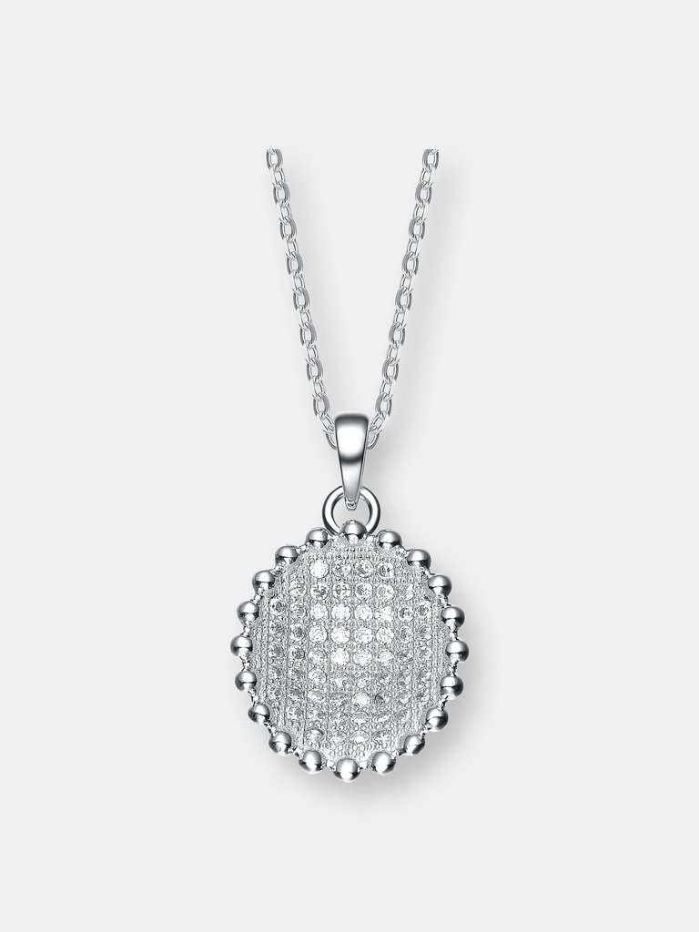 Sterling Silver Cubic Zirconia Pendant - Silver
