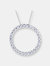 Sterling Silver Cubic Zirconia Round Circle Pendant Necklace - Silver