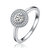 Sterling Silver Cubic Zirconia Round Halo Ring - White