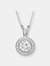 Sterling Silver Cubic Zirconia Round Necklace - White