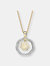 Sterling Silver Cubic Zirconia Two Tone Outlined Flower Pendant - Gold