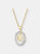 Sterling Silver Cubic Zirconia Two Tone Outlined Flower Pendant