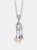 Sterling Silver Cubic Zirconia Yellow White And Black Cultured Pearl Dangling Pendant Necklace