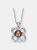 Sterling Silver Faux Brown Pearl Flower Shape Necklace - Brown