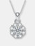Sterling Silver Flower Inspired Cubic Zirconia Accent Pendant Necklace - Silver