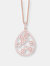 Sterling Silver Gold Overlay Cubic Zirconia Circles Galore Necklace - Pink