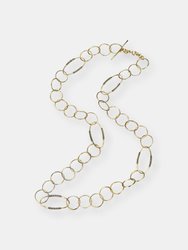 Sterling Silver Gold Plated Black Cubic Zirconia Chain Necklace - Gold