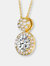 Sterling Silver Gold Plated Cubic Zirconia Halo Cluster Necklace