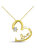 Sterling Silver Gold Plated Cubic Zirconia  "love" Heart Necklace - Gold Plated