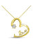 Sterling Silver Gold Plated Cubic Zirconia  "love" Heart Necklace - Gold Plated