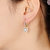 Sterling Silver Gold Plated Cubic Zirconia Pear Heart Pave Halo Drop Dangle Earrings