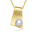 Sterling Silver Gold Plated Freshwater Pearl Pendant Necklace - White
