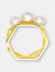 Sterling Silver Gold Plated Freshwater Pearls Geometric Ring