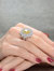Sterling Silver Gold Plated Yellow Cubic Zirconia Coctail Ring