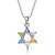 Sterling Silver Multi Color Cubic Zirconia Star Necklace - Purple