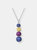 Sterling Silver Multi Cubic Zirconia Stacked Necklace