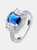 Sterling Silver Ocean Blue Cubic Zirconia Solitaire Ring - Ocean Blue