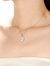 Sterling Silver Oval Cubic Zirconia Solitaire With Double Halo Necklace